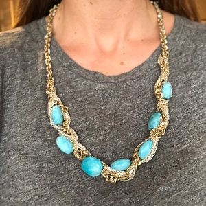 Banana republic chunky turquoise gold necklace